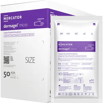Vyšetřovací rukavice Mercator Medical Sterilní chirurgické latexové rukavice Mercator Dermagel Micro, 1 pár Velikosti v číslech: 9