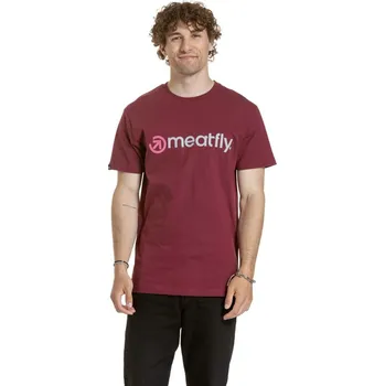 Pánské tričko Meatfly pánské tričko Joe Dark Wine | Červená | Velikost M | 100% bavlna