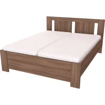 Postel NÁBYTEK MIKULÍK s.r.o. MELISA - manželská postel 160x200cm / 180x200cm Dekor: olše, Šířka pro matraci: 160cm, Varianta: Síla bočnice 18mm Dekor: akácie skořice