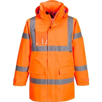 Pláštěnka PortWest | Bunda do deště Extreme s vysokou viditelností (3vrstvá) - Orange / XXL / 2XL / oranžová