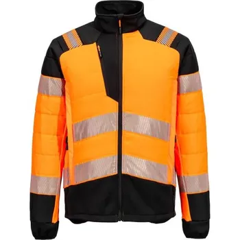 PortWest | Hybridní prošívaná bunda PW3 s vysokou viditelností - Orange/Black / XL / XL / oranžová