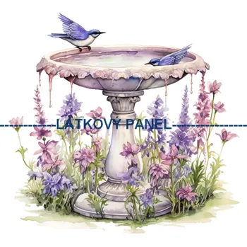 Látkový panel - Levandule - LE-54 Velikost: 15x15cm, Materiál: Kočárkovina