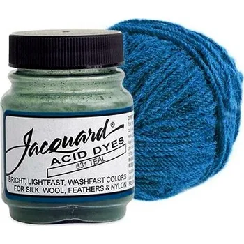 Speciální výtvarná barva Barva Jacquard Acid na vlnu a hedvábí odstín 631 Zelenomodrá