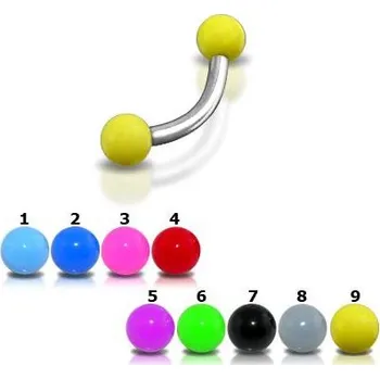 Piercing Piercingate Banánek s kuličkami POB00147 - Barva/Motiv: Černá, Délka tyčky: 8 mm, Kuličky: 3 mm, Průměr tyčky: 1,2 mm