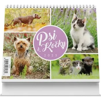 Kalendář Psi a kočky 2025 - stolní kalendář