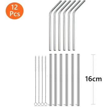 Nerezová brčka na pití | brčka 12 ks - 16cm Smíšené 12 ks