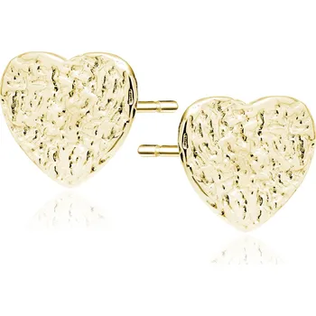 Náušnice Pozlacené stříbrné srdíčkové náušnice - Meucci SLE467