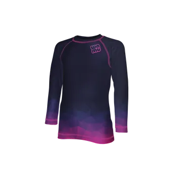 WAMU Dětské funkční tričko s dlouhým rukávem MOZAIKA fialová/tmavá vel. 122-128