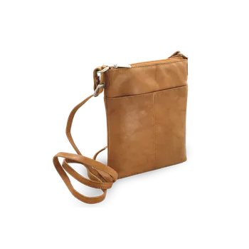 Kabelka Arwel Kožená zipová minikabelka - česká výroba; světle hnědá
