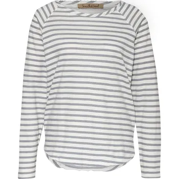 Dámské tričko Smith & Soul Dámské Tričko S Dlouhým Rukávem, bílá / šedá, 38