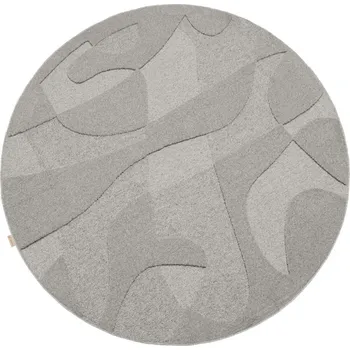 Koberec Šedý vlněný kulatý koberec ø 200 cm Morphic Botanica – Agnella ID_1716006