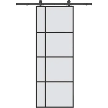 Vchodové dveře OMAXI Posuvné dveře s kováním 76x205 cm ESG sklo a hliník 829245