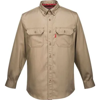 Pánská košile PortWest | Košile Bizflame 88/12 - Khaki / S / S / this stylish shirt is lightweight and comfortable. maximum protection is guaranteed with permanent flame resistance and arc2 pro