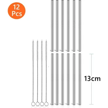 Nerezová brčka na pití | ekologická brčka 12 ks - 13cm rovné 12ks