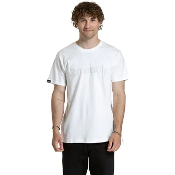 Pánská móda Meatfly pánské tričko Striped Logo White | Bílá | Velikost XXL | 100% bavlna