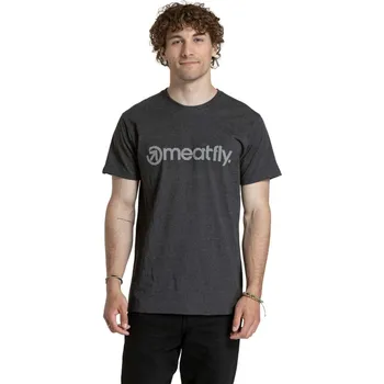 Pánské oblečení Meatfly pánské tričko Striped Logo Mystic Grey | Šedá | Velikost XXL | 100% bavlna