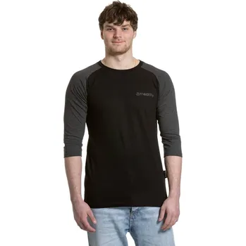 Pánská móda Meatfly pánské tričko s dlouhým rukávem Reagan Raglan Black | Černá | Velikost M | 100% bavlna