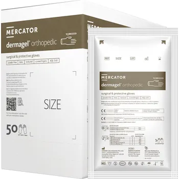 Vyšetřovací rukavice Mercator Medical Sterilní chirurgické latexové rukavice Mercator Dermagel Orthopedic, 1 pár Velikosti v číslech: 7