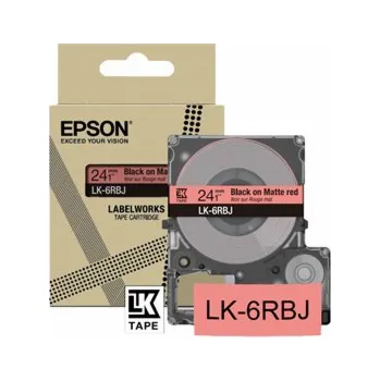 Epson LabelWorks LK-6RBJ - Černá na matné červené - Role (2,4 cm x 8 m) 1 kazeta/y závěsný box - pásková kazeta - pro LabelWorks LW-C610