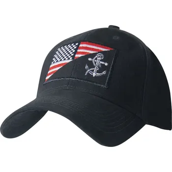 Kšiltovka Čepice s vyšitým znakem US NAVY a US vlajky MODRÁ