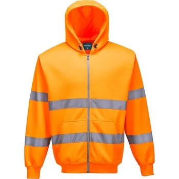 Pánská mikina PortWest | Hi-Vis mikina se zipem a kapucí - Orange / 4XL / 4XL / oranžová