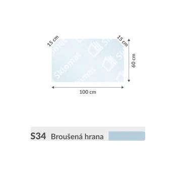 Zrcadlo S34 sklo pod kamna 6mm 100 x 60 cm