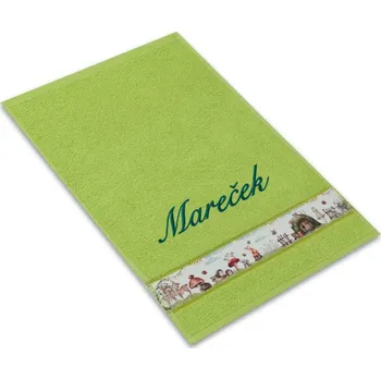 Dětský ručník se jménem NA PŘÁNÍ 30x50 Kouzelná louka sytě zelená