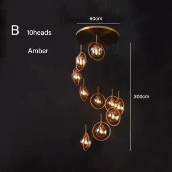 Moderní skleněné stropní svítidlo | Závěsné osvětlení - B 10 hlav Amber