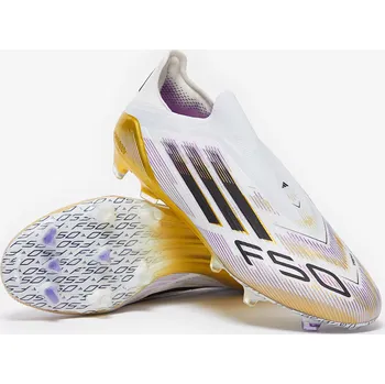 Kopačky Kopačky adidas F50 Elite Laceless FG bílá/černá/zlatá (7,5uk/ 41 1/3EU/ 25,5cm)