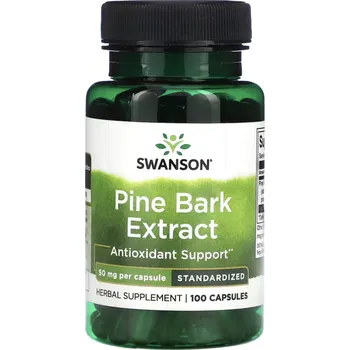 Přírodní produkt Swanson Pine Bark Extract, extrakt z borové kůry, 50 mg, 100 kapslí Doplněk stravy