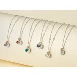 Stříbrný náhrdelník Birthstone s přívěskem Délka řetízku: 41cm, Typ řetízku: Cable ( jednoduchý ), Měsíc narození: Únor - Ametyst (fialový) Ag 925/1000