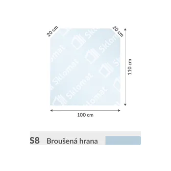 Zrcadlo S8 sklo pod kamna 10mm 100 x 110 cm