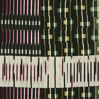 Šatovka vínovo-khaki vzor s pruhy, š.145