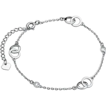 Náramek Stříbrný náramek se spojenými kroužky - Meucci SLB058