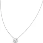 Řetízek z bílého zlata s kulatým zirkonem 1,30g
