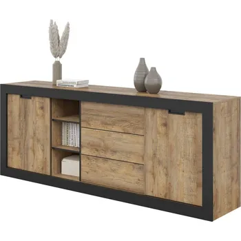 Komoda Komoda do obývacího pokoje (typ 25) TUDOR dub Samdal/černý mat