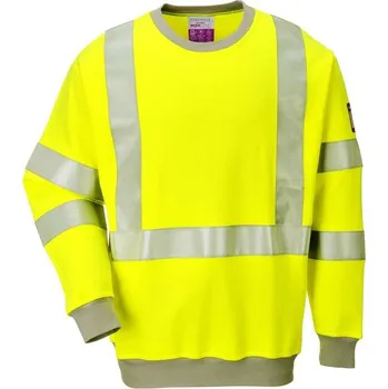 Pánské oblečení PortWest | FR Modaflame antistatická mikina s vysokou viditelností - Yellow / XXXL / 3XL / žlutá