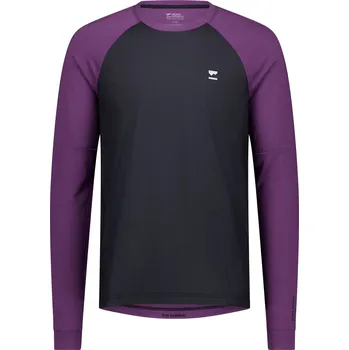 Pánské tričko triko MONS ROYALE TARN MERINO BIKE WIND JERSEY black / boysenberry Velikost: M