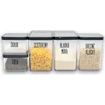 Sada 5ks dóz na potraviny Rotho Loft, černá