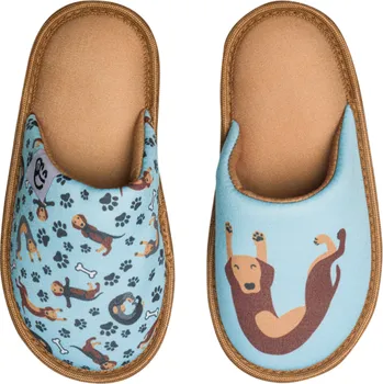 Dívčí bačkory Veselé dětské papuče Jezevčík