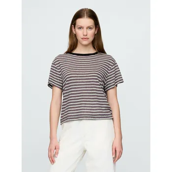 GAP Dámské Lněné crop tričko GAP Fialová L (2870695)