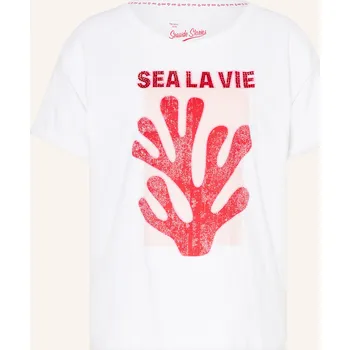 Dámské tričko Oui Dámské Tričko S Ozdobnými Kamínky, bílá / červená /...