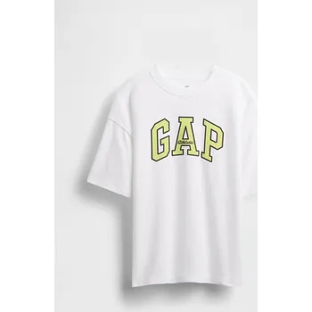 Chlapecké tričko GAP Chlapecké Dětské oversize tričko Heavyweight Athletic Logo GAP Bílá 128/134 (2869646)
