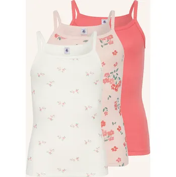 Petit Bateau Dívčí Topy, 3 Kusy V Balení, světle červená /...