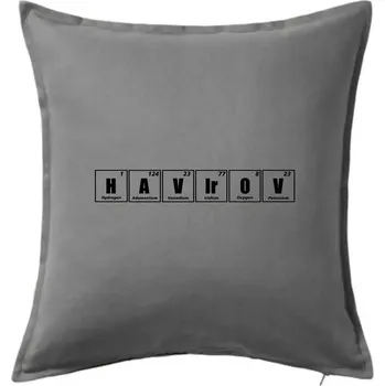 Polštář Periodická tabulka Havířov - Polštář 50x50 - 50x50 - Pouze potah ( Tmavě šedý melír )