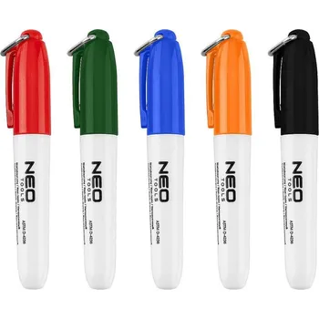 NEO TOOLS 13-867 permanentní popisovač na kov, plast, kámen a sklo, sada 5 barev