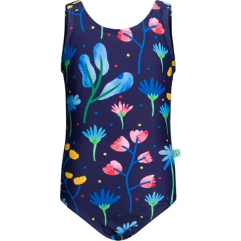 Dívčí oblečení Veselé dívčí plavky Akvarelové květiny