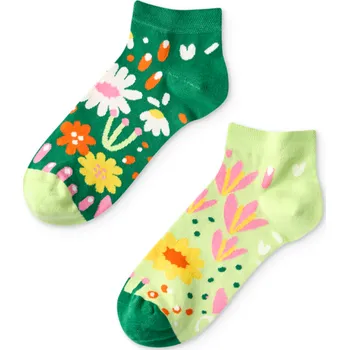 Veselé kotníkové ponožky Květinová zahrada