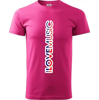 I love music na výšku - Klasické pánské triko vyšší gramáže - S ( Purpurová )