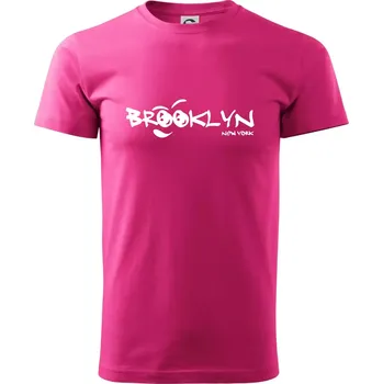 Brooklyn úsměv - Klasické pánské triko vyšší gramáže - XS ( Purpurová )
